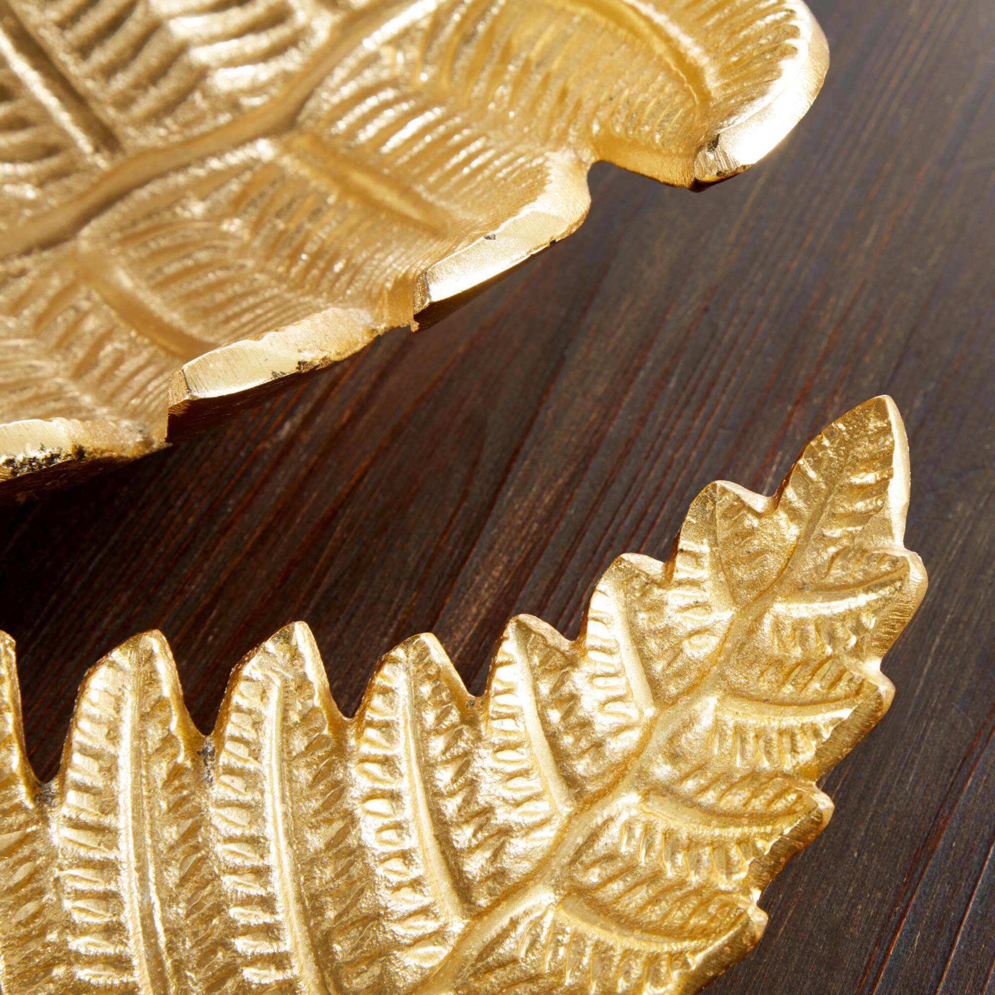 Gold Aluminum Contemporary Tray Set